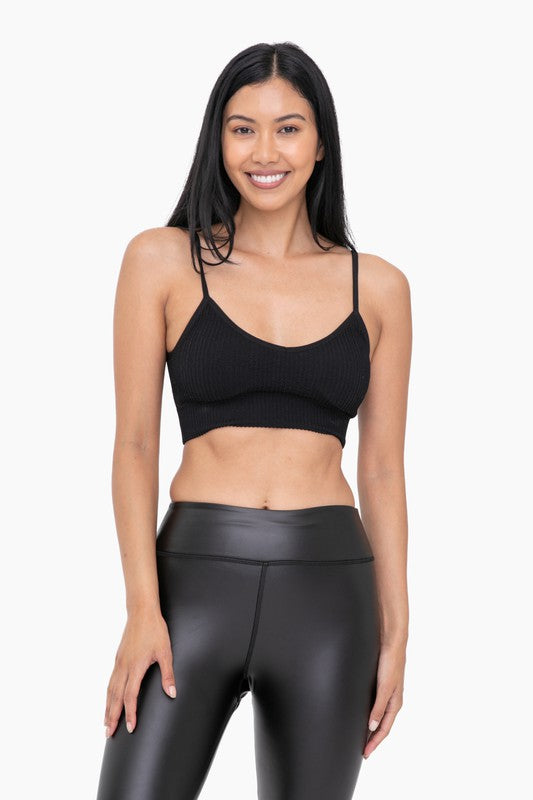 Seamless Ribbed Low Back Cami Sports Bra