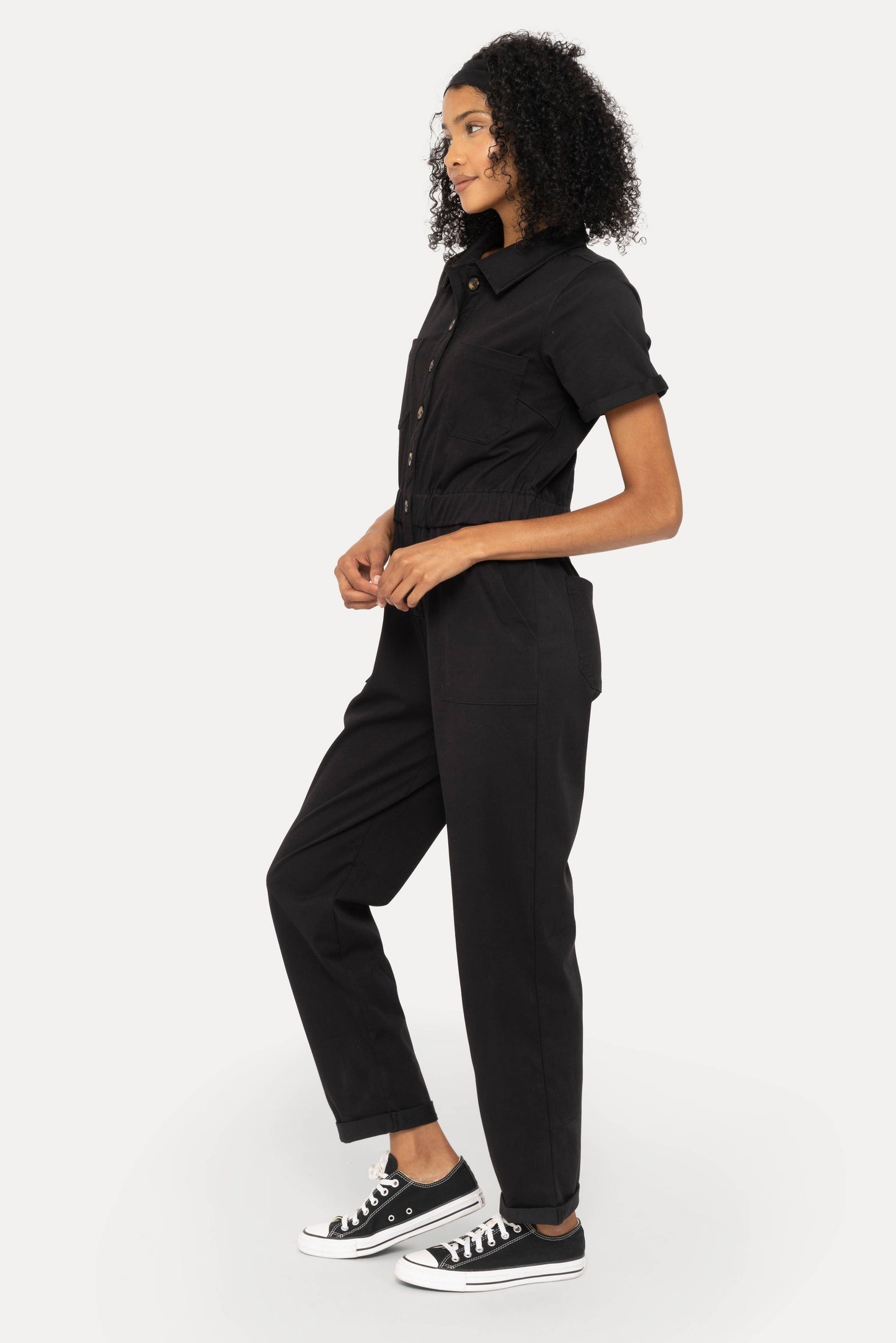 Short Sleeve Utility Style Jumpsuit