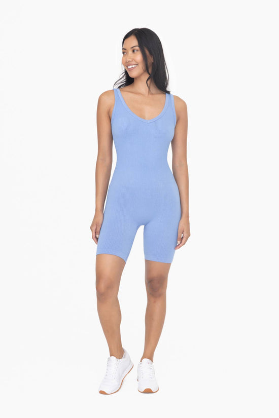 Ribbed Seamless Shorts Romper