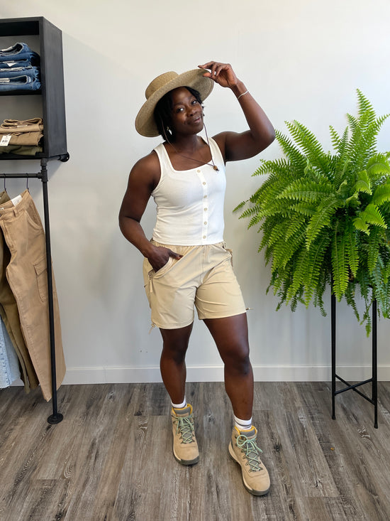 High-Waisted Utility Hiking Shorts