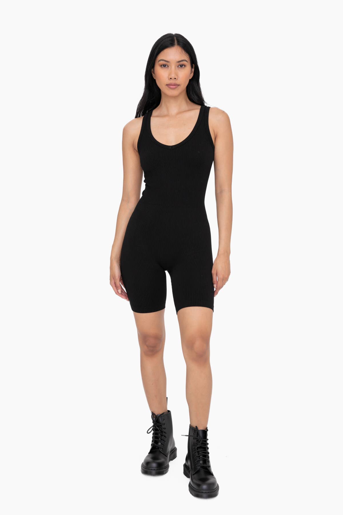 Ribbed Seamless Shorts Romper